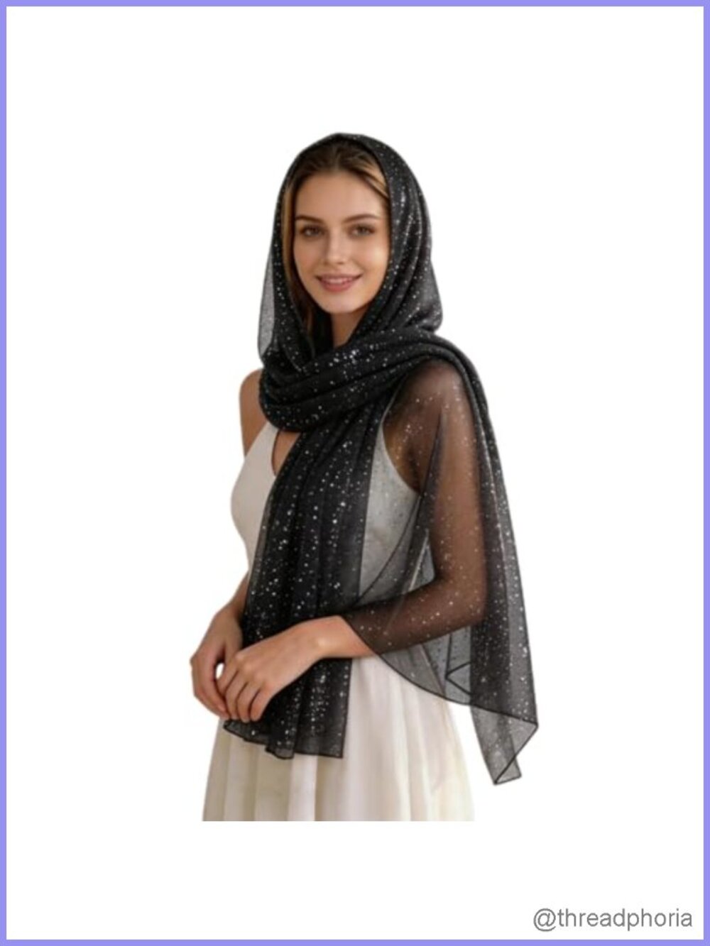 Sequin Scarf Sheer Mesh Glitter Shawl Wrap for Evening Dresses Festivals